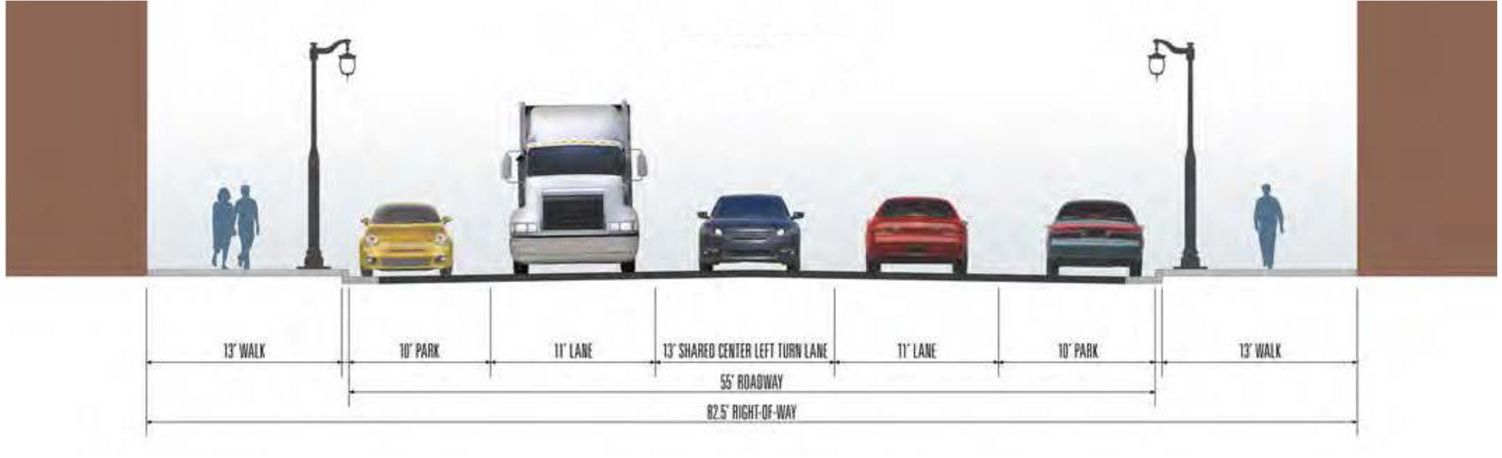 Improved roadway lanes diagram
